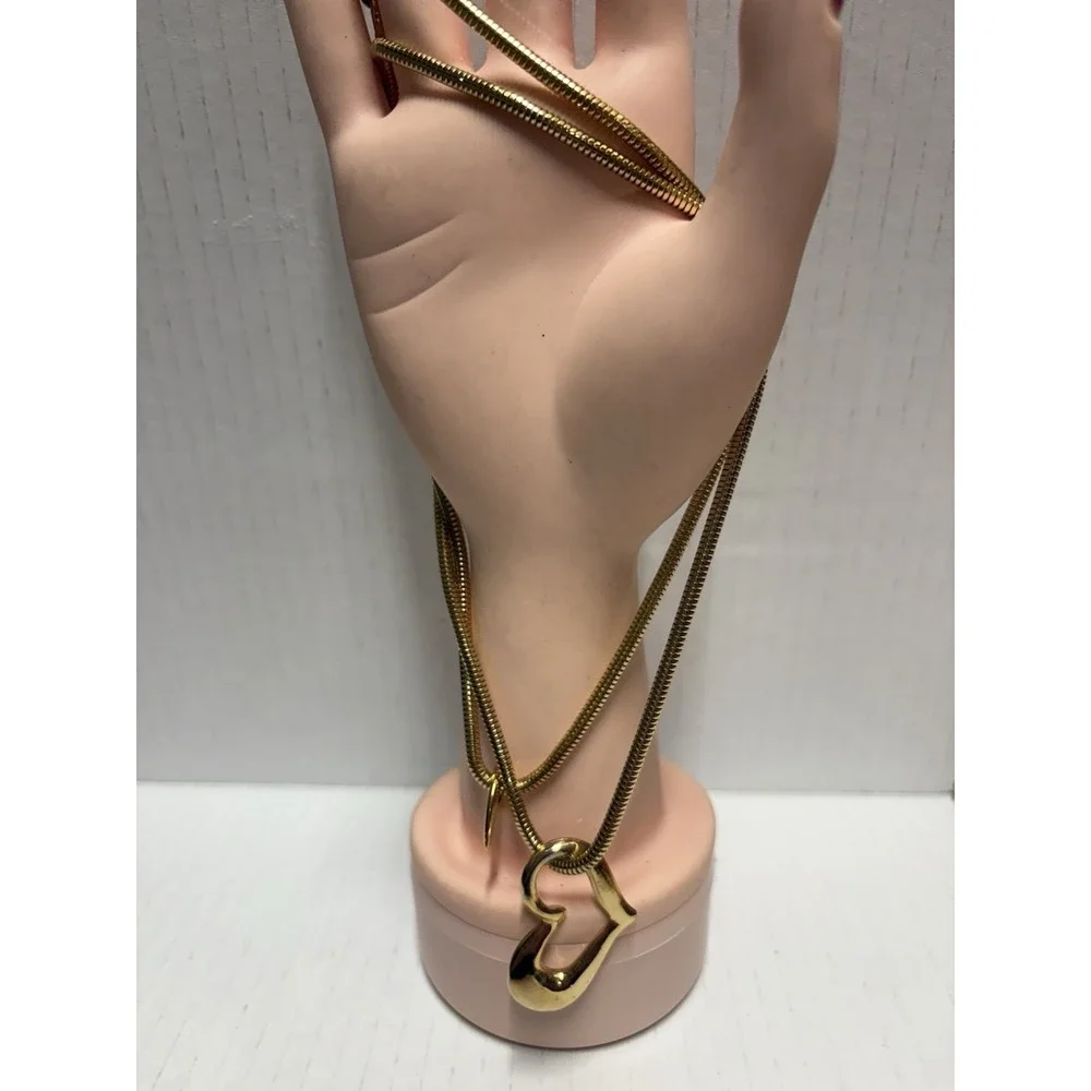 Necklace Gold Tone‎ Heart pendant shiny fashion jewerly